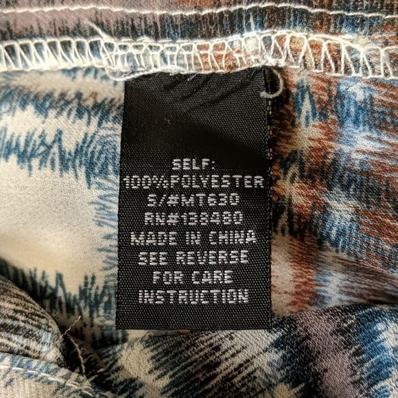 Maeve Blouse Medium Plaid Blue Brown Top Lightweight Semi Sheer - Picture 7 of 7